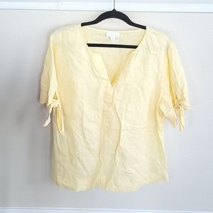 Yellow Linen Top